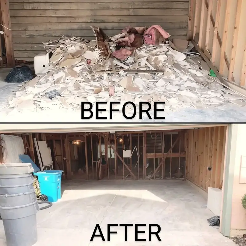 Garage Construction Debris Removal, Homestead before and after