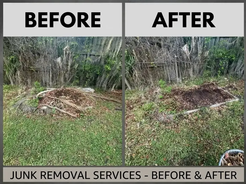 Backyard Brush Pile Removal, Homestead before and after